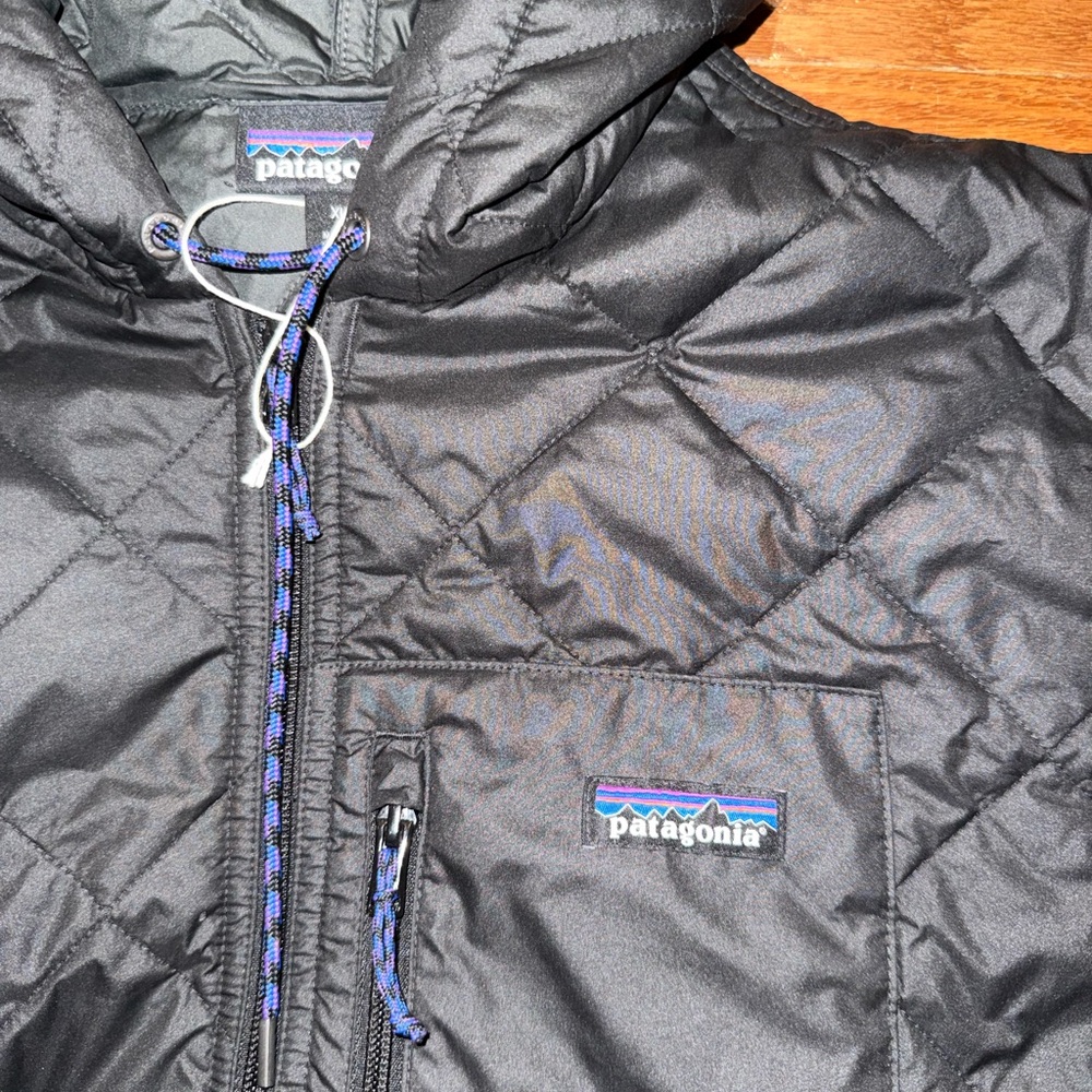 Patagonia Men's Black Quilted Hooded Puffer - Picture 2 of 3